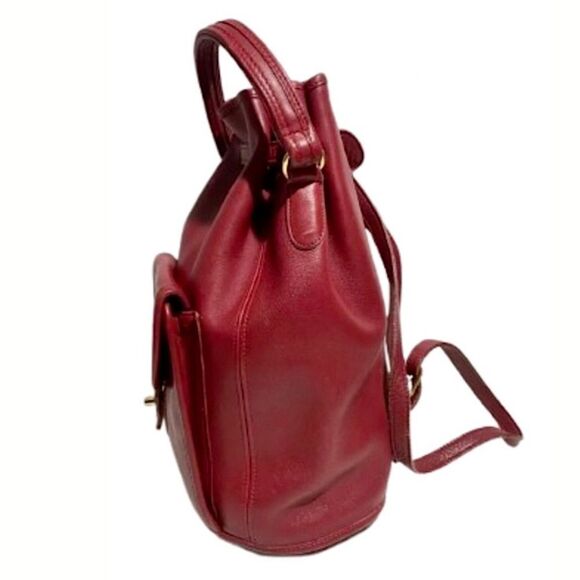 M COACH Vintage Red Glove Tanned Leather Large Sling Backpack Knapsack 9992 COA - Picture 5 of 15